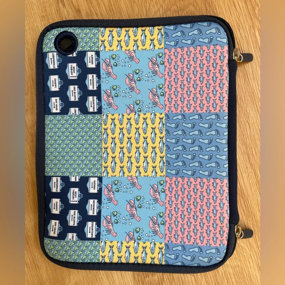 Martha’s Vineyard tablet iPad case whale fish lobster blue pink preppy
